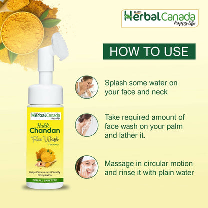 Herbal Canada Haldi Chandan Foaming Face Wash