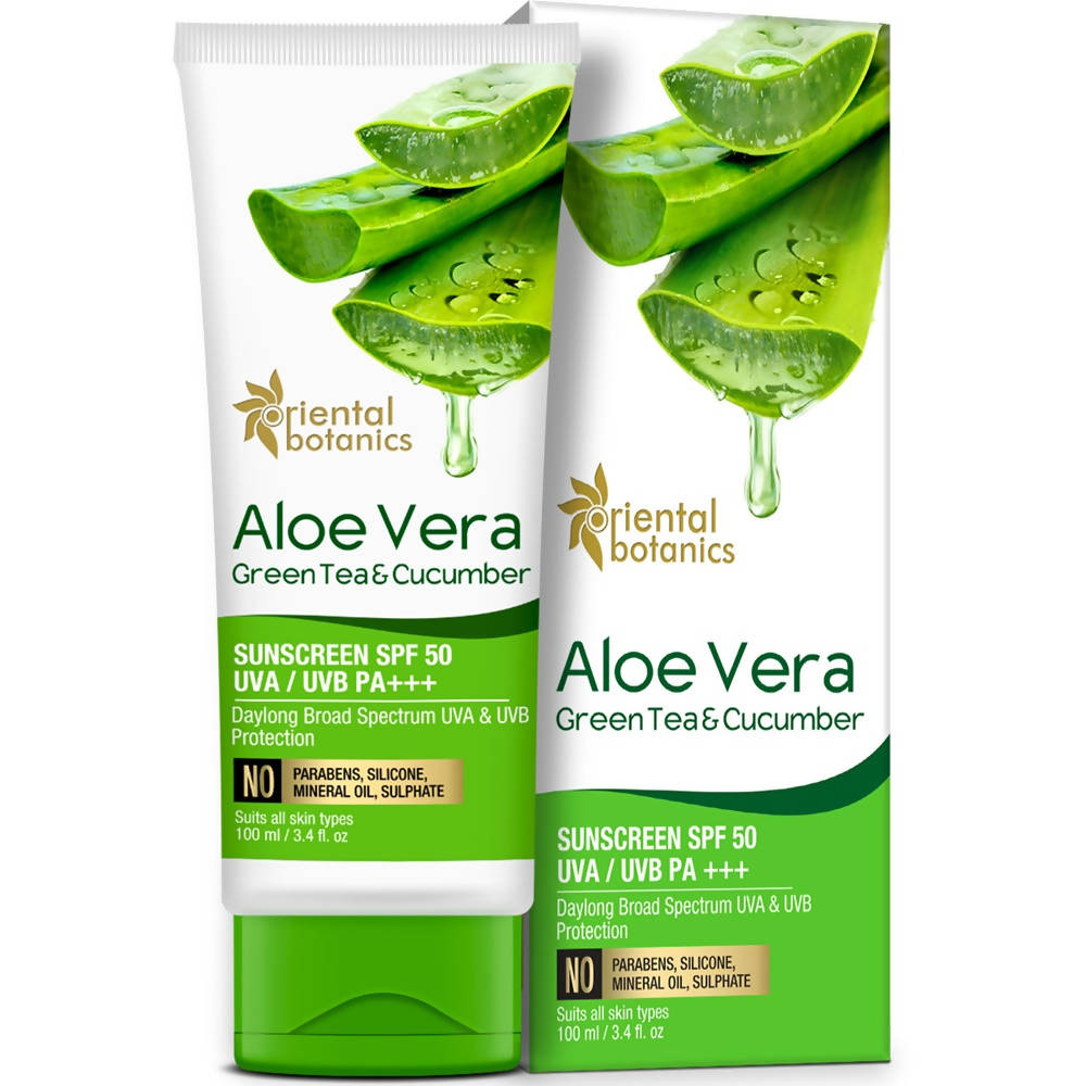 Oriental Botanics Aloe Vera, Green Tea & Cucumber Sunscreen SPF 50