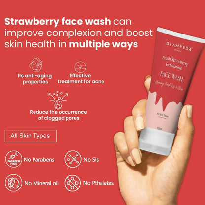 Glamveda Strawberry Exfoliating Face Wash