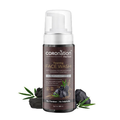 Coronation Herbal Activated Charcoal Foaming Face Wash - usa canada australia