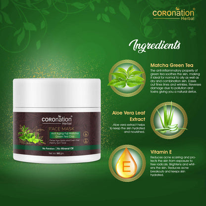 Coronation Herbal Anti Aging Fuji Matcha Green Tea Clay Face Mask