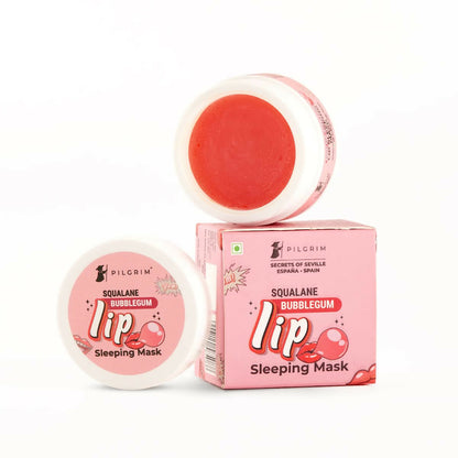 Pilgrim Spanish Lip Sleeping Mask (Bubblegum) with Shea Butter & Pomegranate For Hydrated & Soft Lips