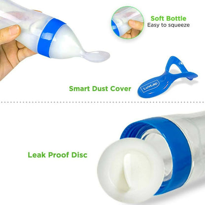 LuvLap Feeding Spoon with Squeezy food Grade Silicone Feeder bottle