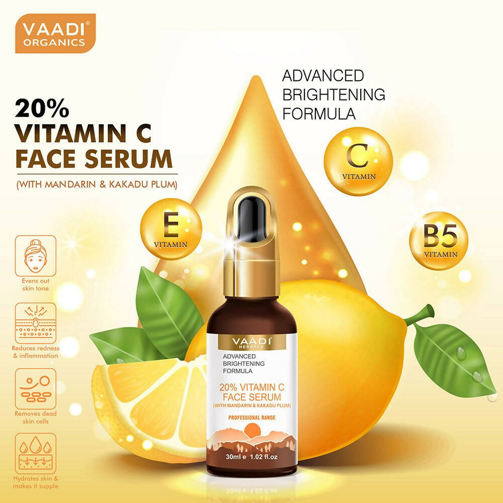 Vaadi Herbals 20% Vitamin C Face Serum With Advanced Brightening Formula