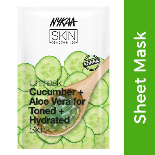 Nykaa Skin Secrets Indian Rituals Cucumber + Aloe Vera Sheet Mask For Toned & Hydrated Skin