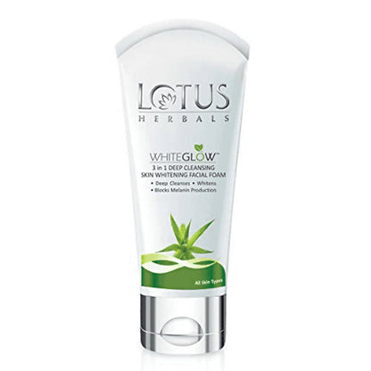 Lotus Herbals White Glow 3 in 1 Deep Cleansing Skin Whitening Facial Foam