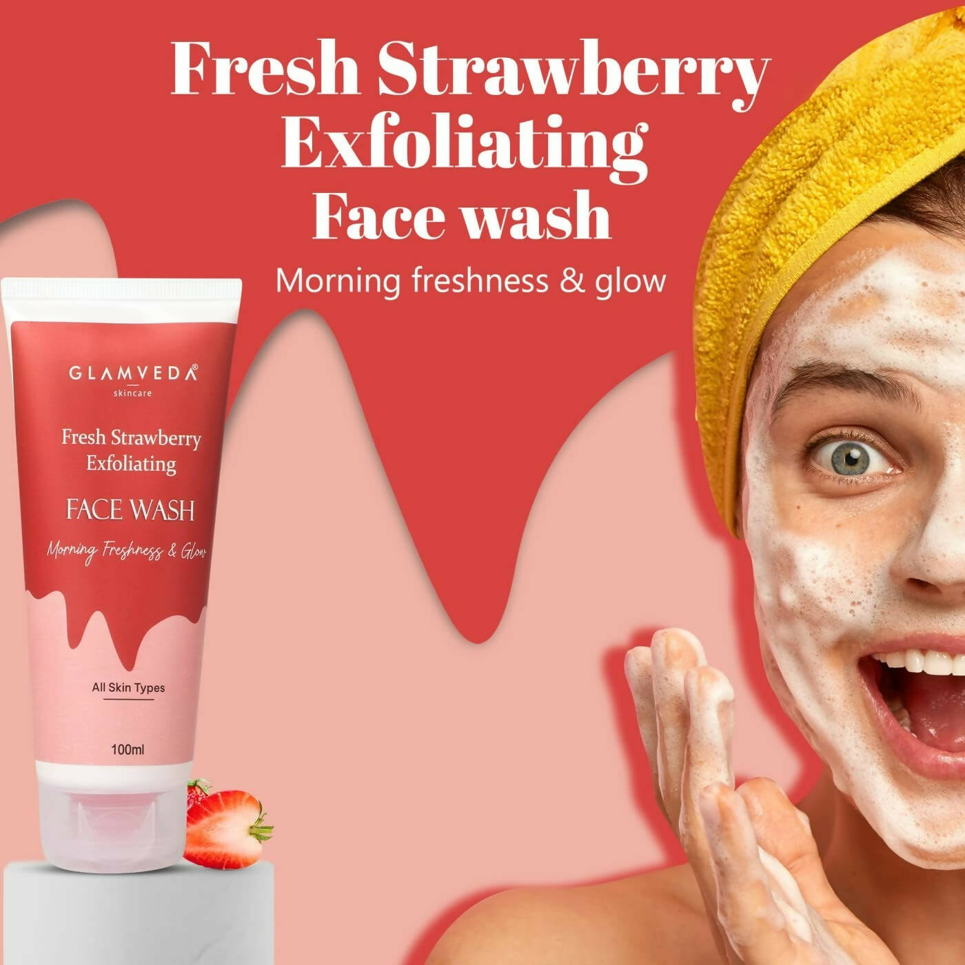 Glamveda Strawberry Exfoliating Face Wash