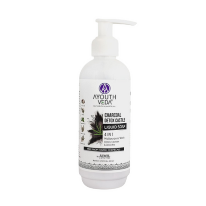 Ayouthveda Charcoal Detox Liquid Castile Soap - BUDNEN