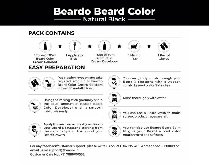 Beardo Beard Color for Men - Natural Black