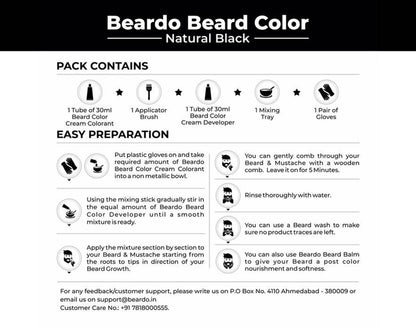 Beardo Beard Color for Men - Natural Black