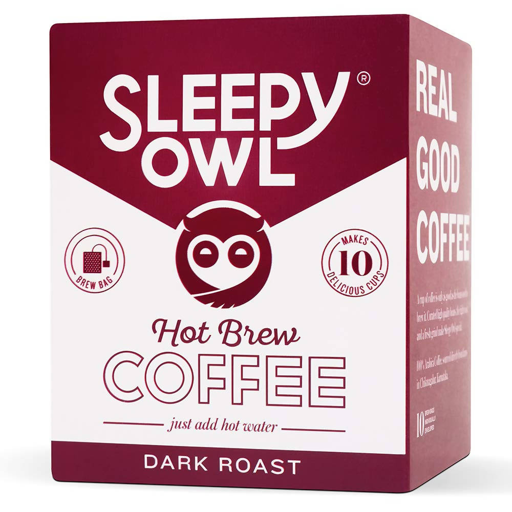 Sleepy Owl Coffee Dark Roast Hot Brew Bags - 380GM
