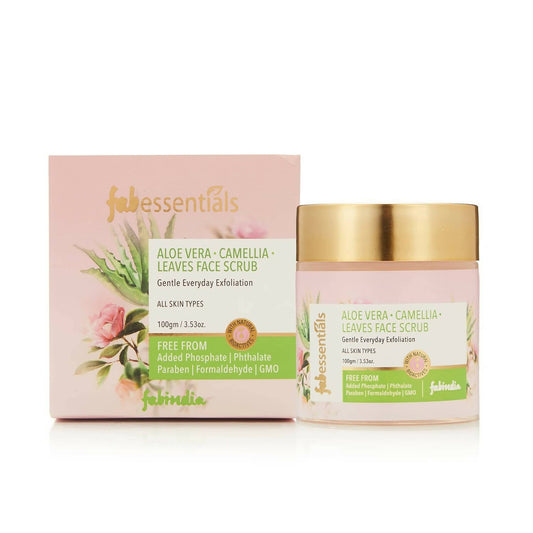 Fabessentials Aloe Vera Camellia Leaves Face Scrub -  USA 