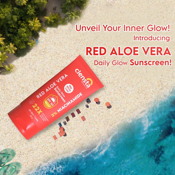 Clensta Red Aloe Vera Daily Glow Sunscreen SPF 50