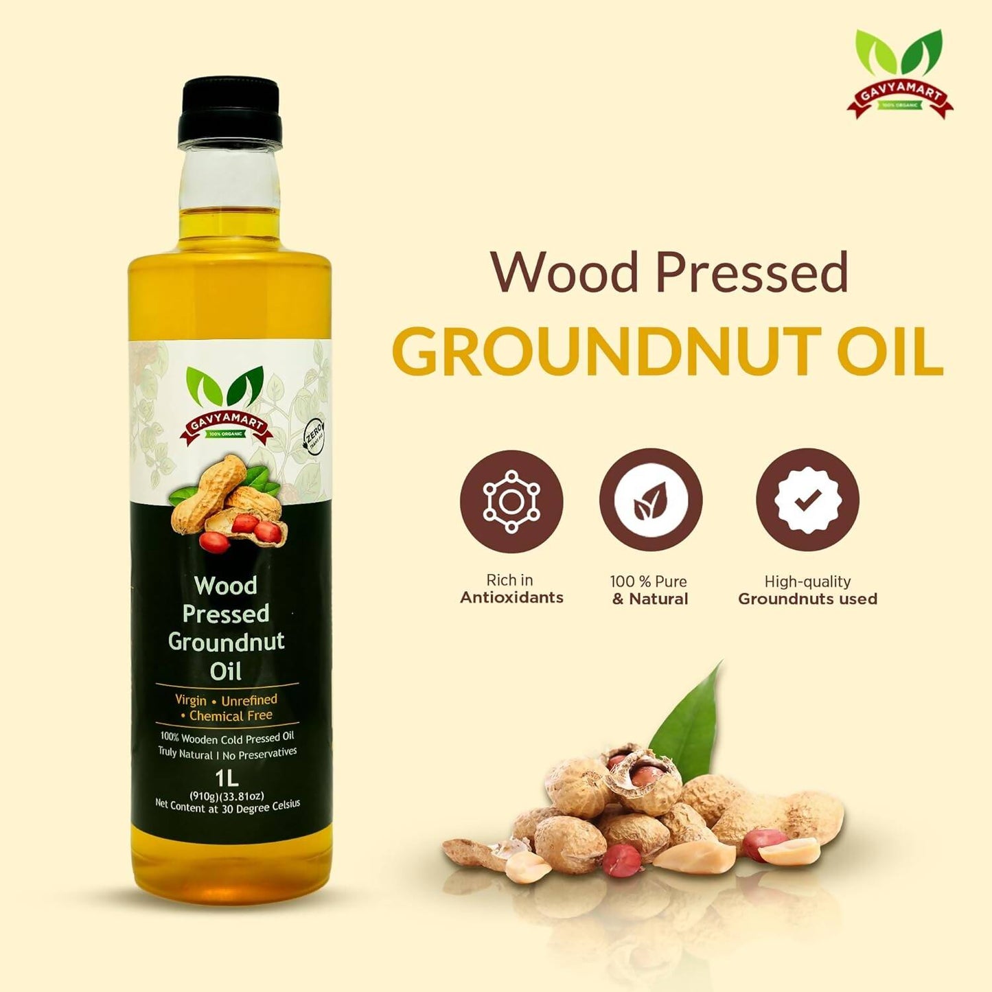 Gavyamart Wood Pressed Groundnut Oil
