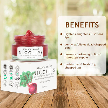 Bella Vita Organic NicoLips Lip Lightening Scrub Balm