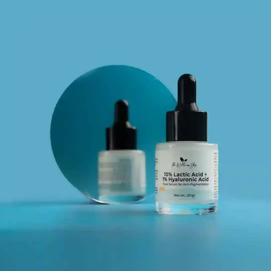 The Wellness Shop 10% Lactic Acid, 1% Hyaluronic Acid Face Serum