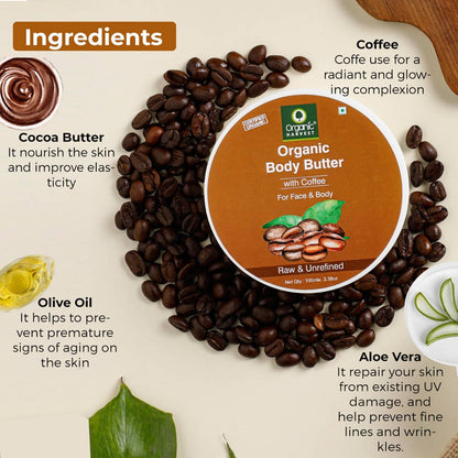 Organic Harvest Organic Body Butter With Coffee For Face & Body