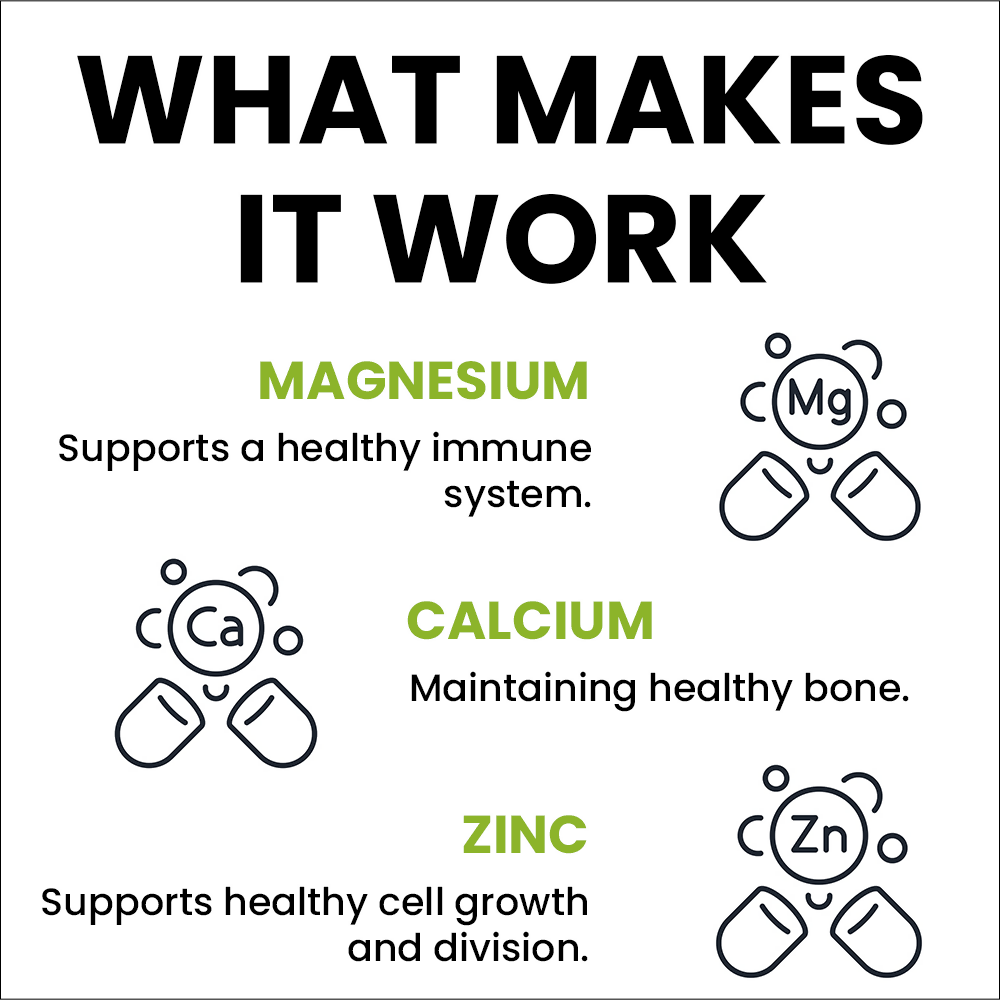 Sprowt Calcium Magnesium Zinc Vitamin D3, B12 & K2 Tablets