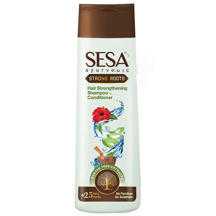 Sesa Ayurvedic Strong Roots Hair Strengthening Shampoo + Conditioner - BUDEN