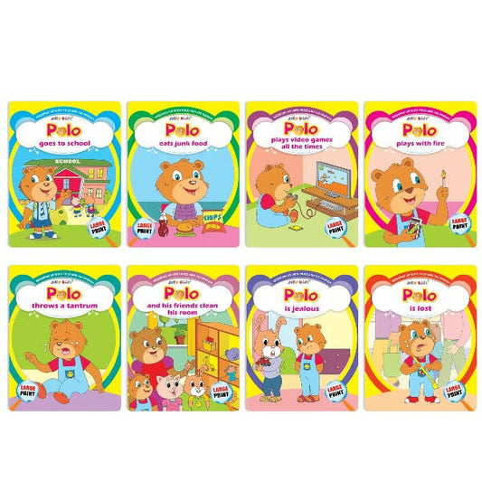 Jolly Kids Growing Up with Polo and His Friends Character Base Stories Books Set of 8| Large Picture Stories Books for Kids Ages 3 -8 Years -  buy in usa 