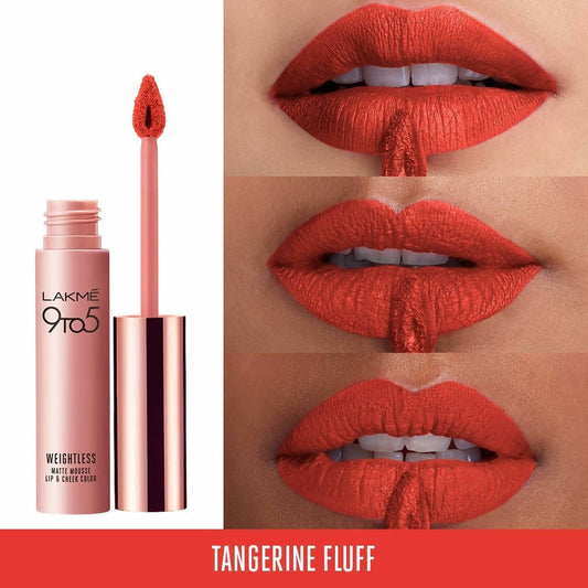 Lakme 9 to 5 Weightless Mousse Lip & Cheek Color - Tangerine Fluff