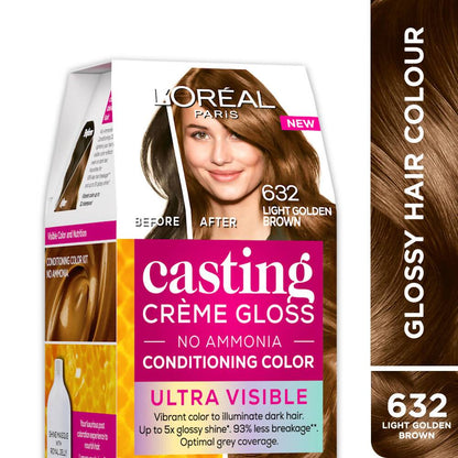 L'Oreal Paris Casting Creme Gloss Ultra Visible Conditioning Hair Color - 632 Light Golden Brown