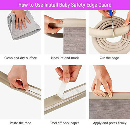 Safe-O-Kid Edge Guards, Baby Proofing Edge 5 Mtr Furniture Edge Bumper Guards, Edge Guard For Baby/ Toddlers, White