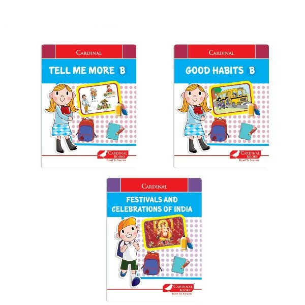 Cardinal General Knowledge Book 2 (Set of 3)|Good Habit B| Festival & Celebration of India| Tell Me More B| Combo Book Set| Ages 3-7 Years -  buy in usa 