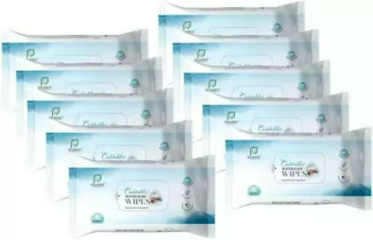 Cuddables 99% Water Baby Wipes - Natural Plant made cloth wipes | 5 Pcs Wipes, Pack of 10 (50 Wipes)
