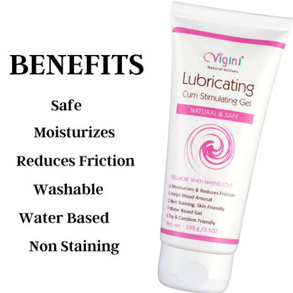 Vigini Natural Actives Vaginal Lubricant, Lubricating Cum Stimulating Lube Gel