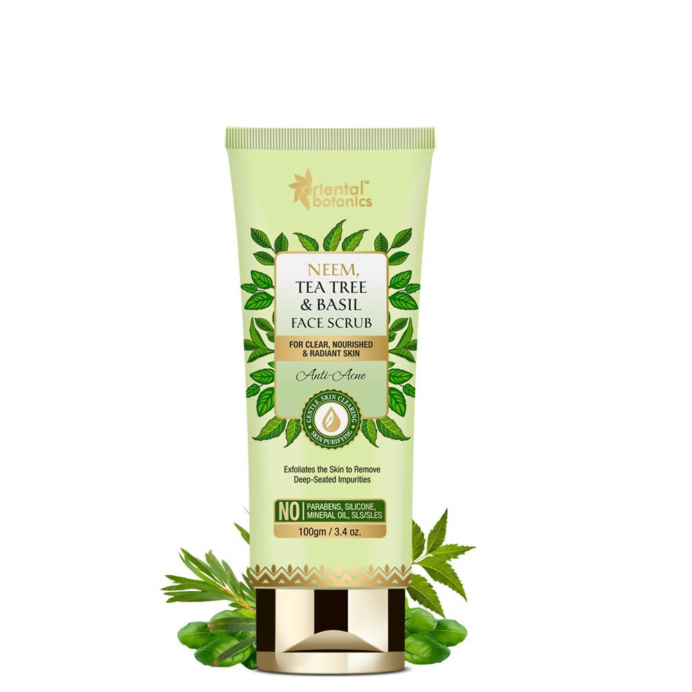 Oriental Botanics Neem, Tea Tree And Basil Anti Acne Face Scrub