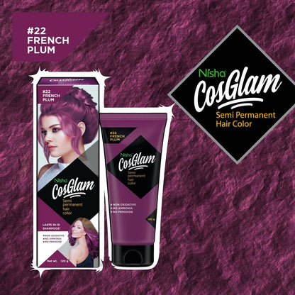 Nisha Cosglam Semi Permanent Hair Color 22 French Plum