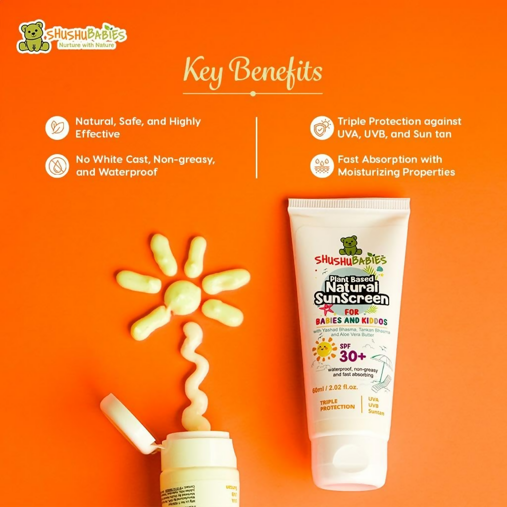 ShuShu Babies Sunscreen For Babies & Kids , SPF 30+ (under 0-12 Years)